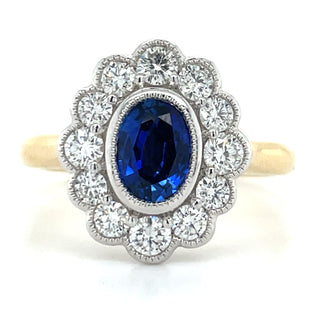 sapphire gemstone ring on a gold band