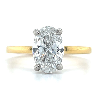 Joy - 18ct Yellow Gold 1.65ct Laboratory Grown Oval Solitaire with Hidden Halo