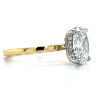 Joy - 18ct Yellow Gold 1.65ct Laboratory Grown Oval Solitaire with Hidden Halo