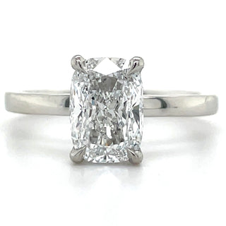 Aoibhinn - Platinum 1.65ct Laboratory Grown Elongated Cushion Cut Diamond Engagement Ring With Hidden Halo