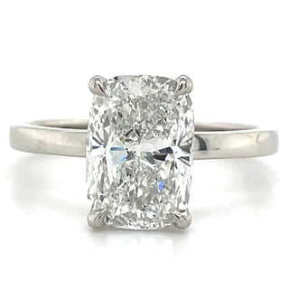 Aoibhinn - Platinum 2.73ct Laboratory Grown Elongated Cushion Cut Diamond Engagement Ring With Hidden Halo