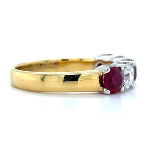18ct Yellow Gold Earth Grown Ruby & Diamond Ring
