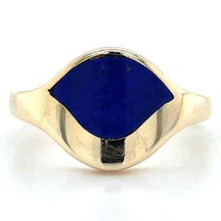 Vintage 9ct Yellow Gold Blue Lapis Ring