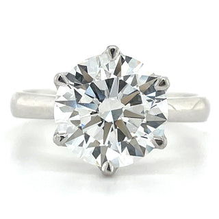 Renée - Platinum 3.50ct Laboratory Grown Six Claw Round Brilliant Diamond Solitaire Engagement Ring