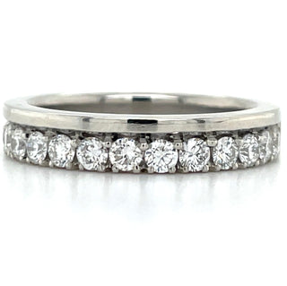 Platinum 4m Off-Set Castle Laboratory Grown Diamond Band