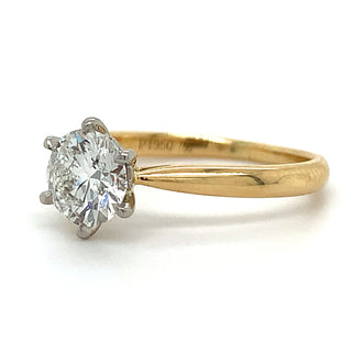 Layla - 18ct Yellow Gold 1ct Six Claw Solitaire Earth Grown Diamond Ring
