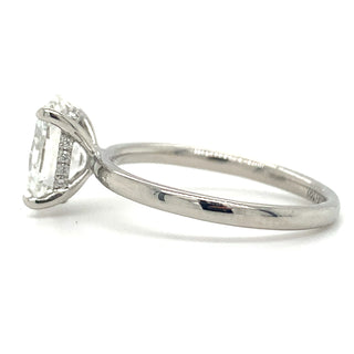 Valeria - Platinum 1.84ct Laboratory Grown Oval Solitaire with Hidden Halo