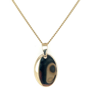 Tadgh Óg 9ct Yellow Gold Plain Polished Oval Pendant