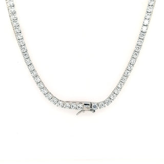 45 cm Rhodium Plated Sterling Silver Tennis Necklace