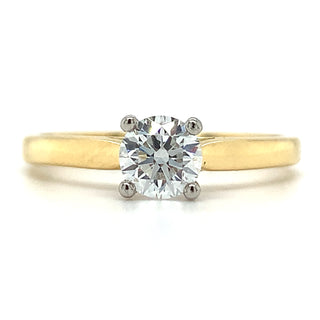 yellow gold round solitaire diamond engagement ring