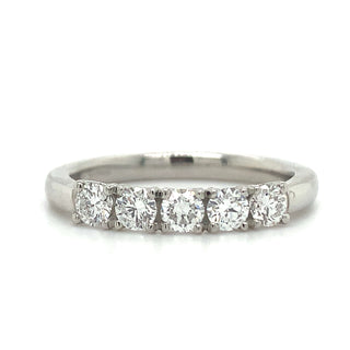 Platinum 0.55ct Laboratory Grown 5 Stone Diamond Eternity Ring