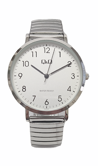 Q&Q Stainless Steel Expandable Gents Watch