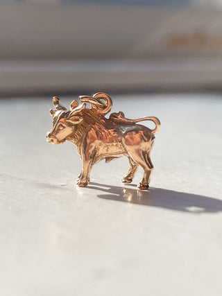 Vintage 9ct Gold Bull Charm