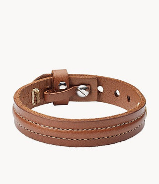 Fossil Vintage Casual Stitched Leather Bracelet