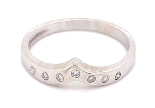 18ct White Gold Gypsy Set Earth Grown 0.10ct Diamond Shaped Ring