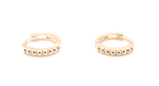 9ct Yellow Gold Small Hoop with Dot Design Earrings