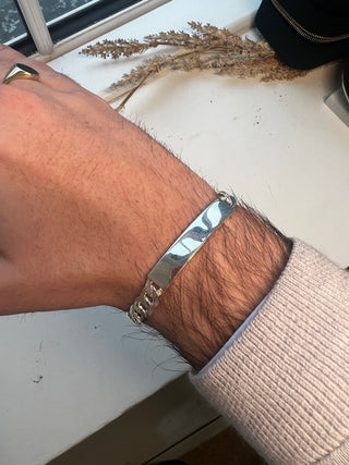 Sterling Silver Open Curb Link ID Bracelet