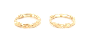 9ct Gold Braided Clicker Hoop Earrings