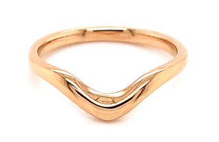 18ct Rose Gold Plain Shaped Band