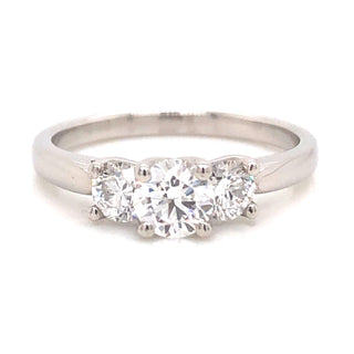 Platinum Three Stone Earth Grown Diamond Engagement Ring