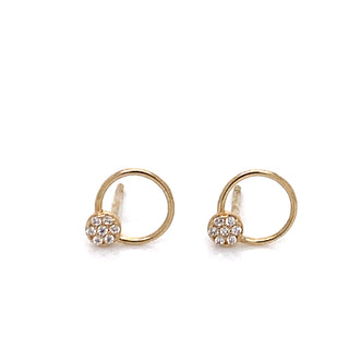 9ct Gold Open Circle with Pave Set Top Detail