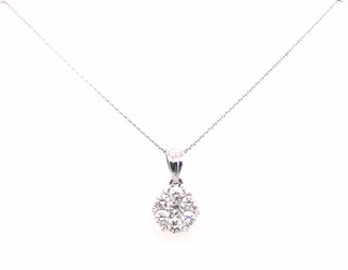 18ct White Gold 0.50ct Flower Style Earth Grown Diamond Pendant
