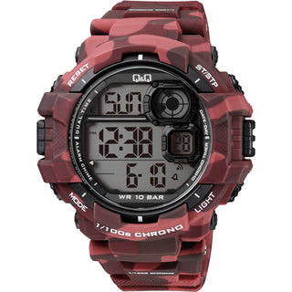 Q & Q Gents Red Camouflage Digital Watch