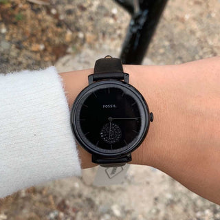 Fossil Jacqueline Black Leather Strap Ladies Watch