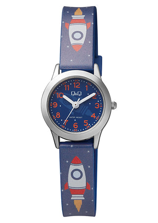 Q&Q Boys Space Rocket Watch with Navy Strap
