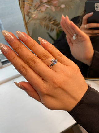 Sterling Silver March Birthstone Claddagh Ring