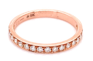 9ct Rose Gold Pave Set 0.25ct Earth Grown Diamond Band