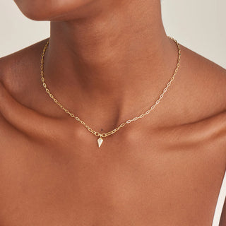Ania Haie Gold Sparkle Drop Pendant Chunky Chain Necklace