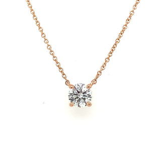 18ct Rose Gold 0.50ct Laboratory Grown Diamond Solitaire Pendant