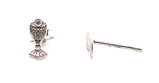 Sterling Silver Chalice Stud Earrings