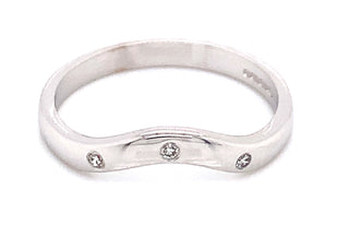 18ct White Gold Gypsy Set .06ct Earth Grown Diamond Shaped Ring