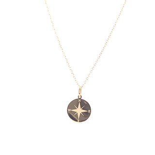 9ct Yellow Gold Engravable Compass Pendant