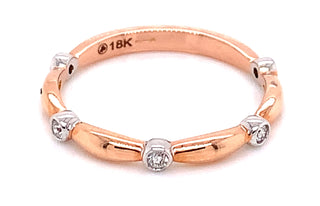 18ct Rose Gold Five Stone Scattered 0.10ct Earth Grown Diamond Ring