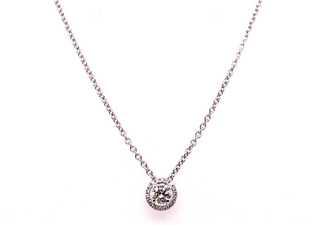 18ct White Gold Earth Grown Diamond Halo Pendant