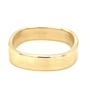 9ct Yellow Gold Gents Soft Edge Profile Square 5mm