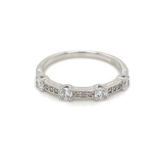 Sterling Silver Multi-Set CZ Band