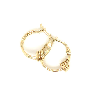 9ct Yellow Gold Double Love Knot Hoop