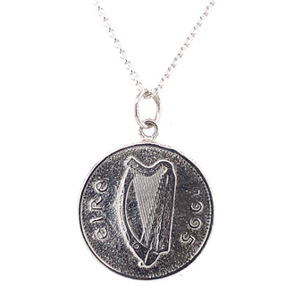 Tadgh Óg Solid Sterling Silver Salmon 10p Irish Coin Pendant