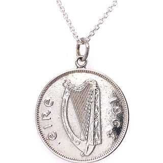 Tadgh Óg Solid Sterling Muc Baineann 1/2p Irish Coin Pendant