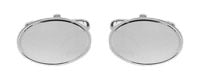 Sterling Silver Oval With Lined Edge Cufflinks