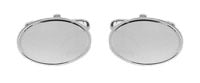 Sterling Silver Oval With Lined Edge Cufflinks
