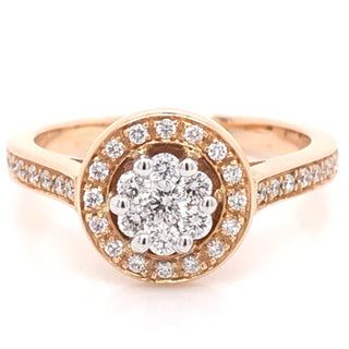18ct Rose Gold Illusion Halo 0.40ct Earth Grown Diamond Engagement Ring