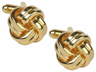 Double Cord Gold Plated Knot Cufflinks 90-9032