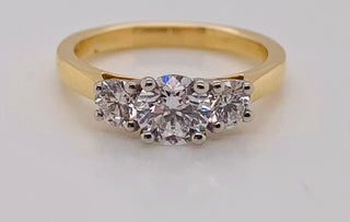 Nicole - 18ct Yellow Gold around Brilliant Three Stone 1.11ct Diamond Engagement Ring
