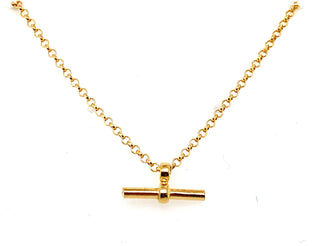 Golden Mini T-Bar Necklace