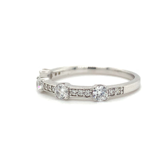 Sterling Silver Multi-Set CZ Band